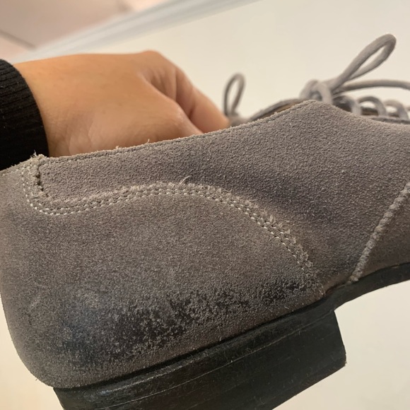 Paris France Atelier Voisin AV Gray Grey Suede Shoes Lace Up Tie Up MENS EU42 - Picture 9 of 9